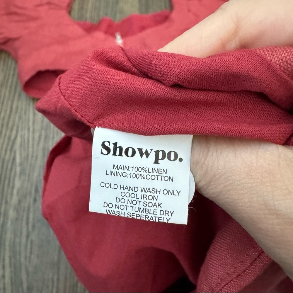 Showpo Amalie The Label Linen Puff Sleeve Crop Top & Skirt Set 2US - Picture 11 of 11